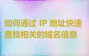 如何通过 IP 地址快速查找相关的域名信息