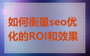 如何衡量seo优化的ROI和效果