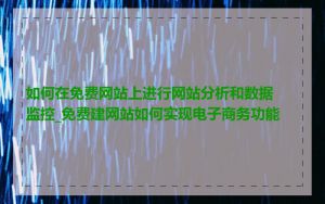 如何在免费网站上进行网站分析和数据监控_免费建网站如何实现电子商务功能