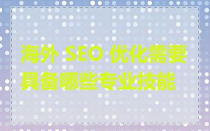 海外 SEO 优化需要具备哪些专业技能