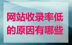 网站收录率低的原因有哪些