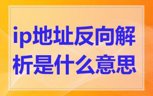 ip地址反向解析是什么意思