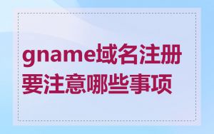 gname域名注册要注意哪些事项