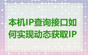 本机IP查询接口如何实现动态获取IP