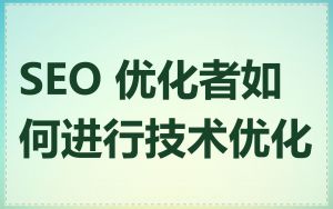 SEO 优化者如何进行技术优化