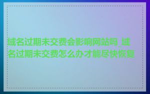 域名过期未交费会影响网站吗_域名过期未交费怎么办才能尽快恢复