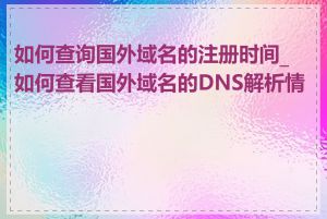 如何查询国外域名的注册时间_如何查看国外域名的DNS解析情况