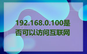 192.168.0.100是否可以访问互联网