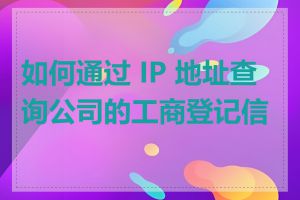 如何通过 IP 地址查询公司的工商登记信息