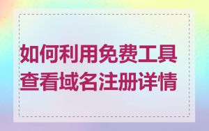 如何利用免费工具查看域名注册详情