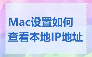 Mac设置如何查看本地IP地址