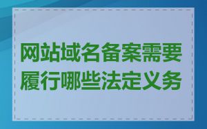 网站域名备案需要履行哪些法定义务