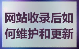 网站收录后如何维护和更新