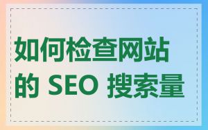 如何检查网站的 SEO 搜索量