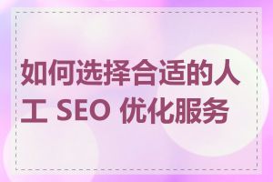 如何选择合适的人工 SEO 优化服务商