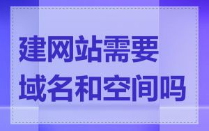 建网站需要域名和空间吗