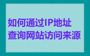 如何通过IP地址查询网站访问来源