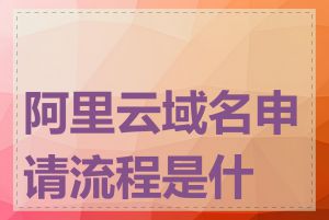 阿里云域名申请流程是什么