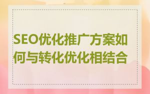 SEO优化推广方案如何与转化优化相结合