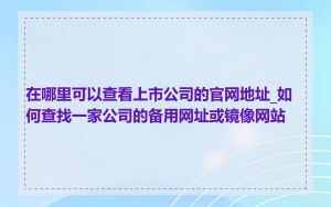 在哪里可以查看上市公司的官网地址_如何查找一家公司的备用网址或镜像网站