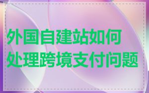 外国自建站如何处理跨境支付问题