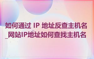 如何通过 IP 地址反查主机名_网站IP地址如何查找主机名