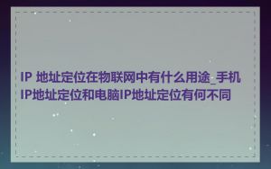 IP 地址定位在物联网中有什么用途_手机IP地址定位和电脑IP地址定位有何不同