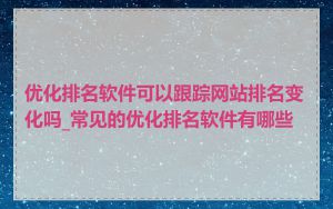 优化排名软件可以跟踪网站排名变化吗_常见的优化排名软件有哪些