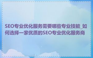 SEO专业优化服务需要哪些专业技能_如何选择一家优质的SEO专业优化服务商