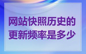 网站快照历史的更新频率是多少