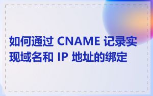 如何通过 CNAME 记录实现域名和 IP 地址的绑定