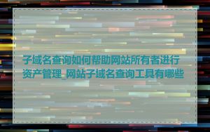 子域名查询如何帮助网站所有者进行资产管理_网站子域名查询工具有哪些