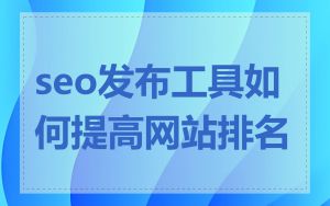 seo发布工具如何提高网站排名