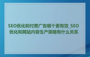 SEO优化和付费广告哪个更有效_SEO 优化和网站内容生产策略有什么关系