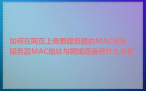 如何在网页上查看服务器的MAC地址_服务器MAC地址与网络通信有什么关系