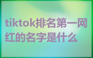 tiktok排名第一网红的名字是什么