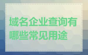 域名企业查询有哪些常见用途