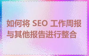 如何将 SEO 工作周报与其他报告进行整合