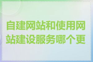 自建网站和使用网站建设服务哪个更好