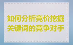 如何分析竞价挖掘关键词的竞争对手