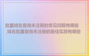 批量域名查询未注册的常见问题有哪些_域名批量查询未注册的最佳实践有哪些