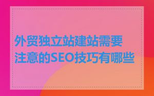 外贸独立站建站需要注意的SEO技巧有哪些