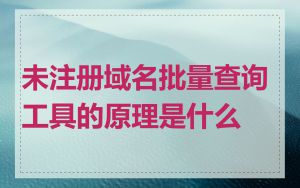 未注册域名批量查询工具的原理是什么