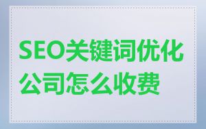 SEO关键词优化公司怎么收费