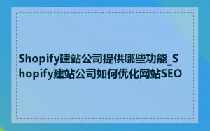 Shopify建站公司提供哪些功能_Shopify建站公司如何优化网站SEO