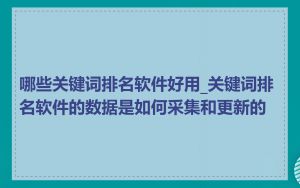 哪些关键词排名软件好用_关键词排名软件的数据是如何采集和更新的