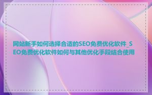 网站新手如何选择合适的SEO免费优化软件_SEO免费优化软件如何与其他优化手段结合使用