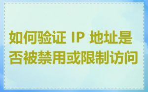 如何验证 IP 地址是否被禁用或限制访问