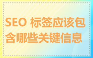 SEO 标签应该包含哪些关键信息