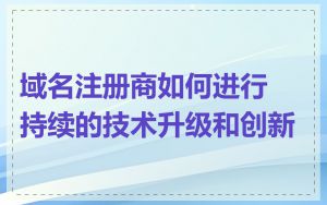 域名注册商如何进行持续的技术升级和创新